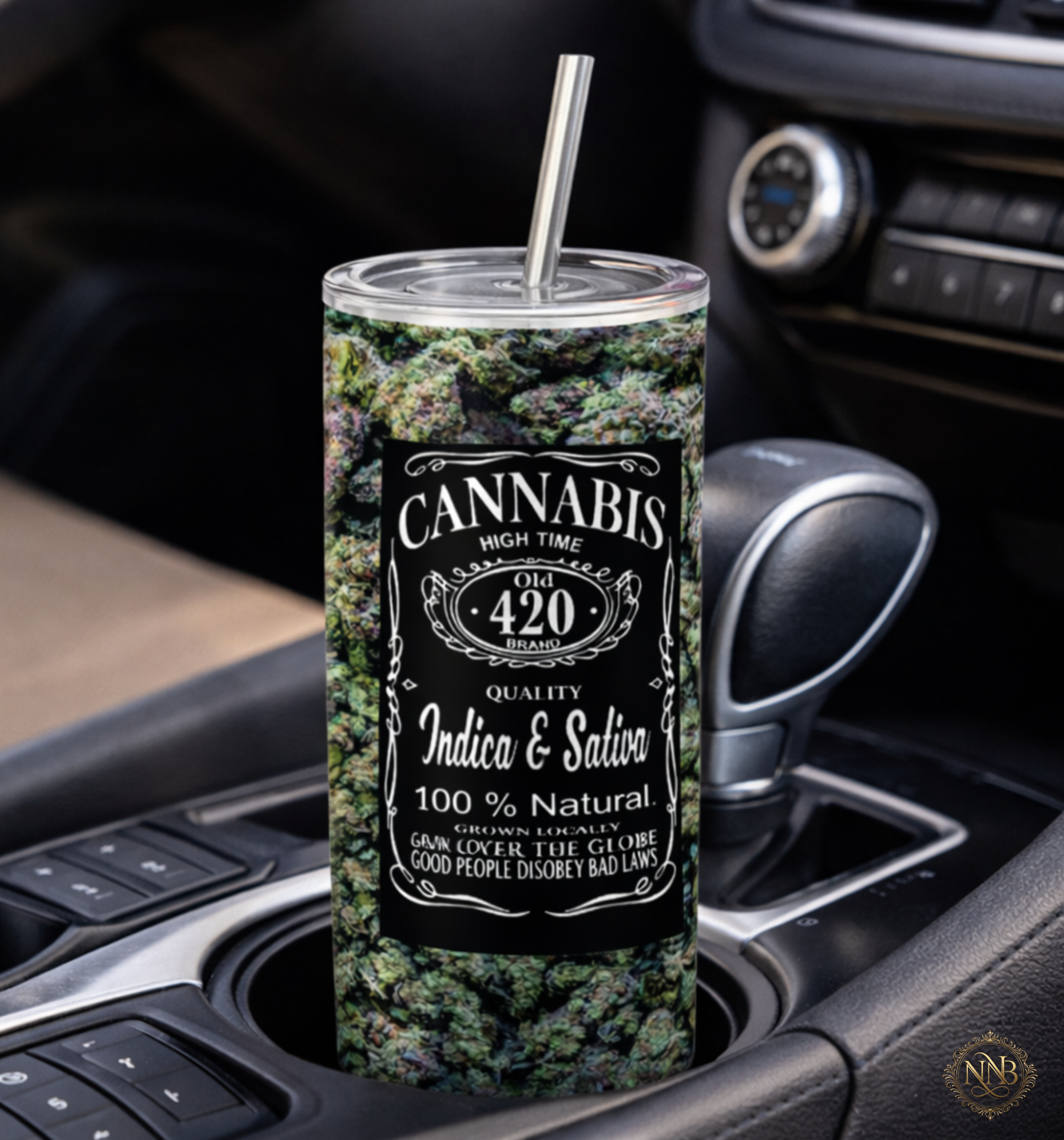 Emerald luxury insulated tumbler front design