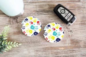 Autism Marble Car Coasters: Stylish & Absorbent Sublimation Designs