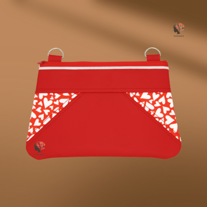 "Red Heart Accent Embroidered Handbag – Stylish and Functional"